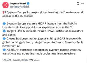 Swiss bank BancaStato launches regulated crypto trading with Sygnum